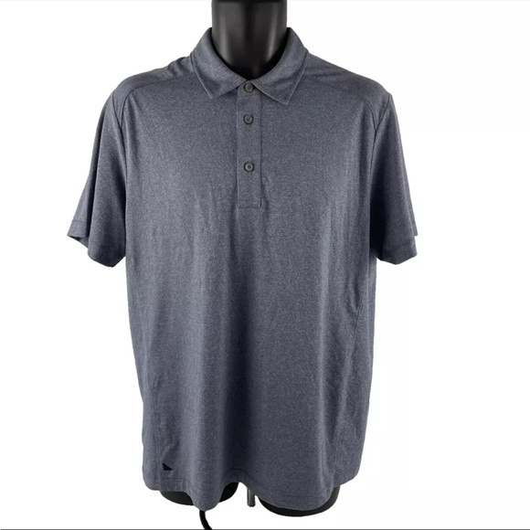 UNTUCKit Other - Mens UntuckIt Short Sleeve Polo Shirt Sz L Blue Polyester Spandex